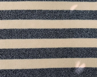 Stripe Stretch Knit: Black Nylon Jersey Fabric - 1 Yard