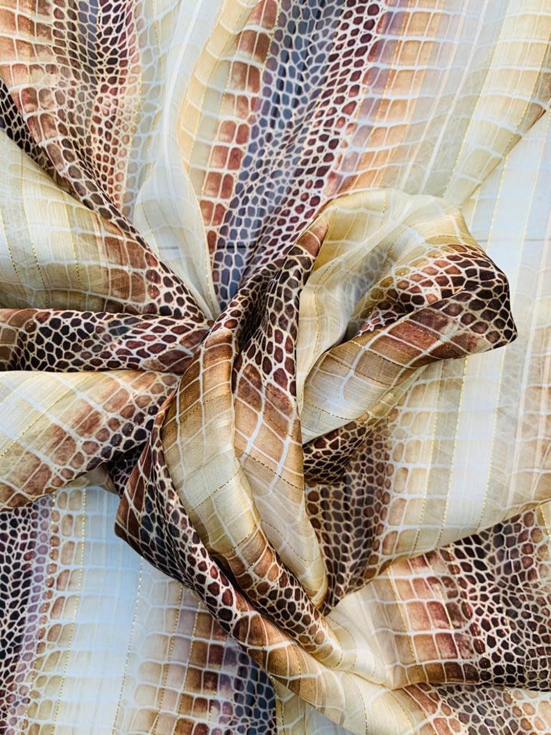 Luxury Snake Print Chiffon Snake Print Fabric Python Chiffon