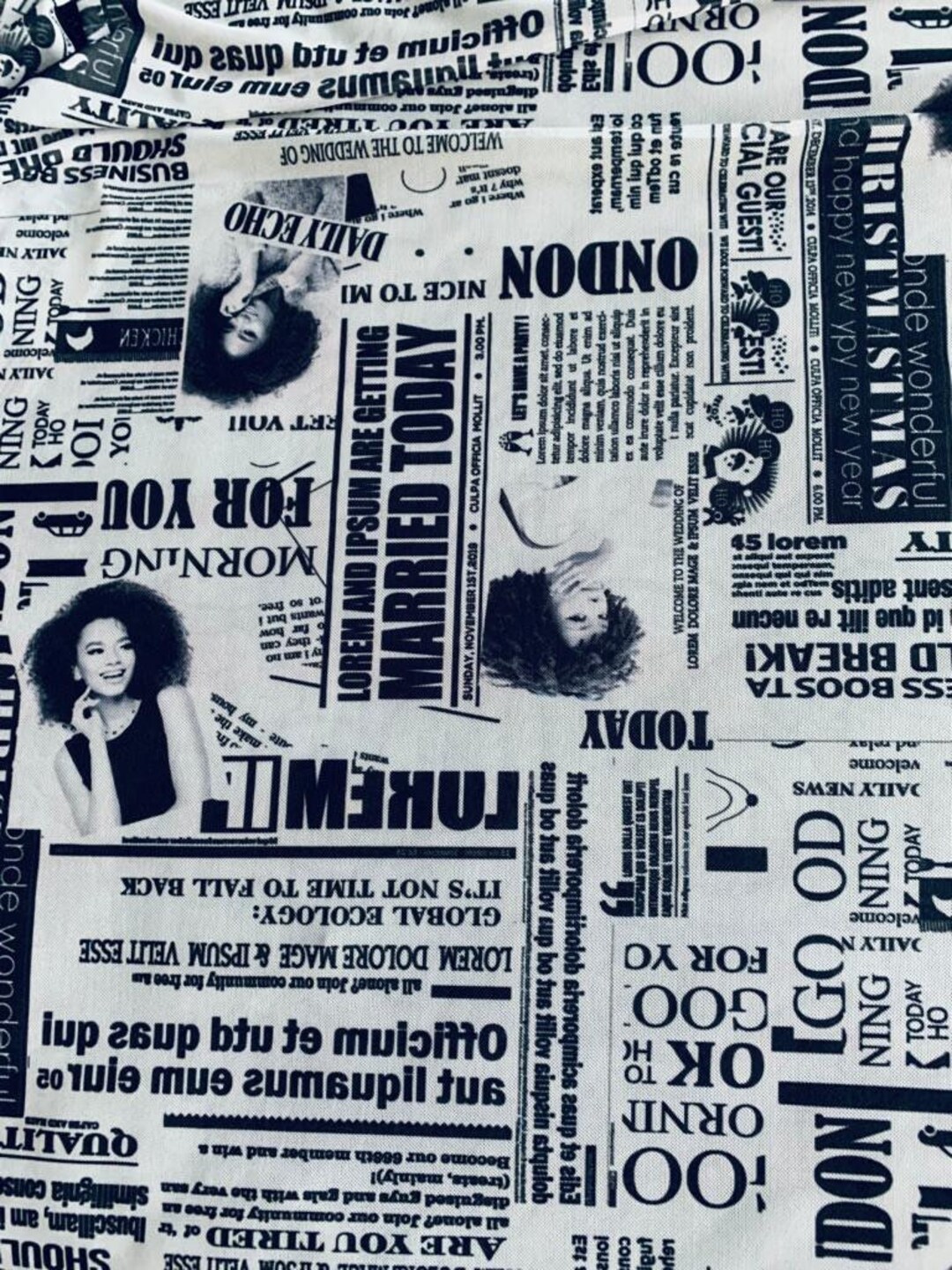 Newspaper Mesh Newspaper Fabric Newspaper Mesh Print Etsy