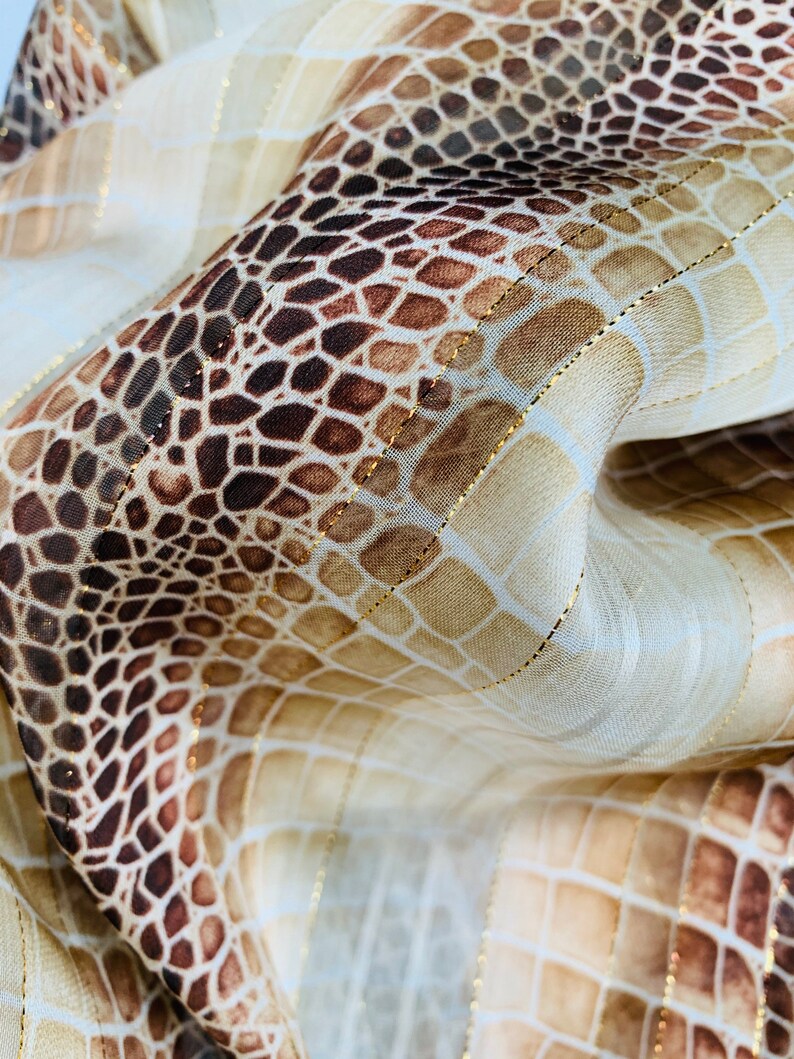 Luxury Snake Print Chiffon Snake Print Fabric Python Chiffon