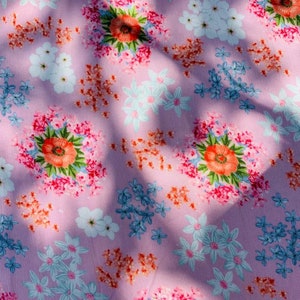 Roze Bloemen Rayon - Bloemen Rayon - Roze BloemenViscose