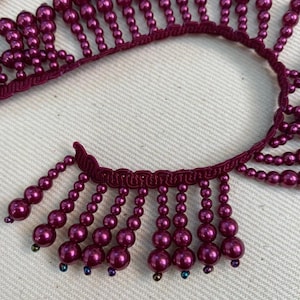 Burgundy Dangling Trim - Red Dangling trim - Trim by yard