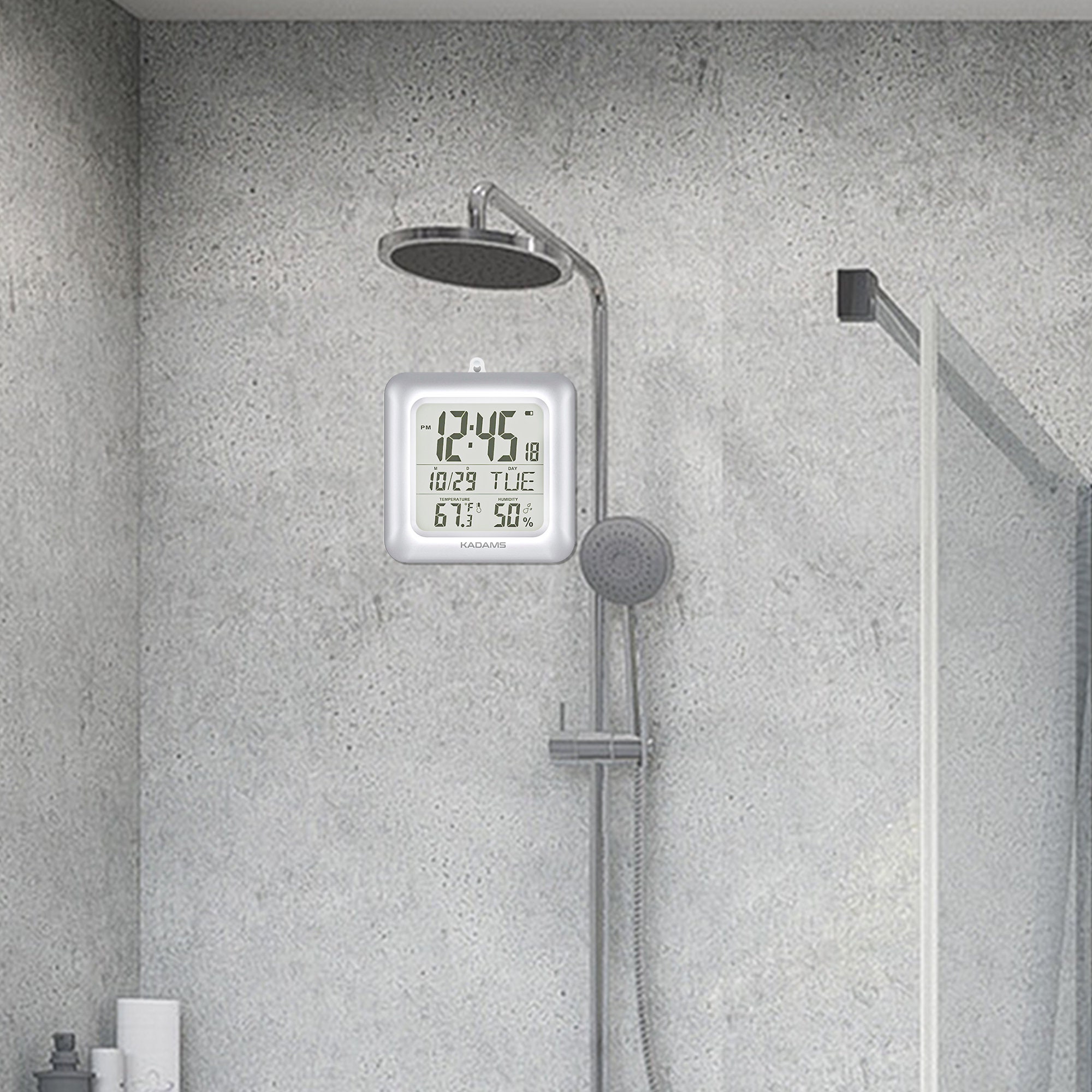 Reloj De Ducha Digital Para Baño Kadams, Impermeable Para Ro