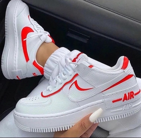 PAINTED Womens Custom Nike Air Force 1s RED Etsy Singapore