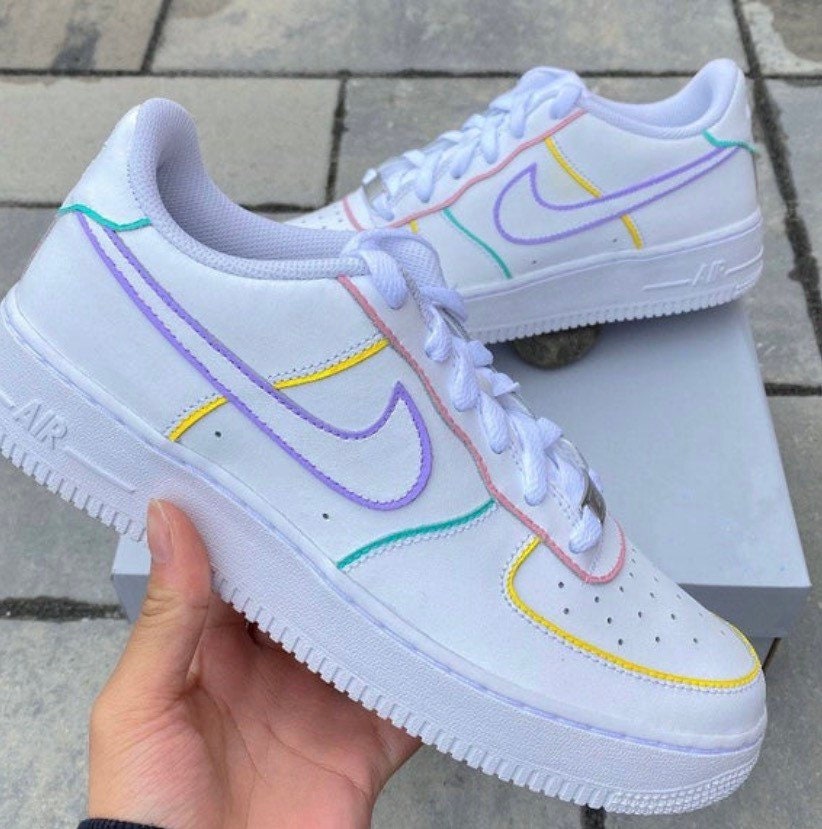 Toddler-Youth Color Outline Air Force 1s | Etsy