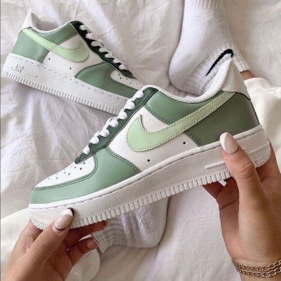 Hierbas mapa Señuelo Toddler-youth Sage Green Nike Air Force 1s - Etsy