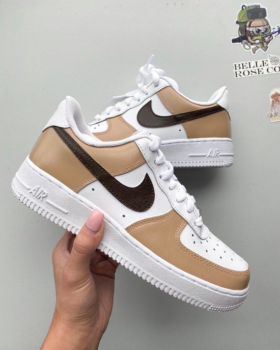 brown checkered air force ones