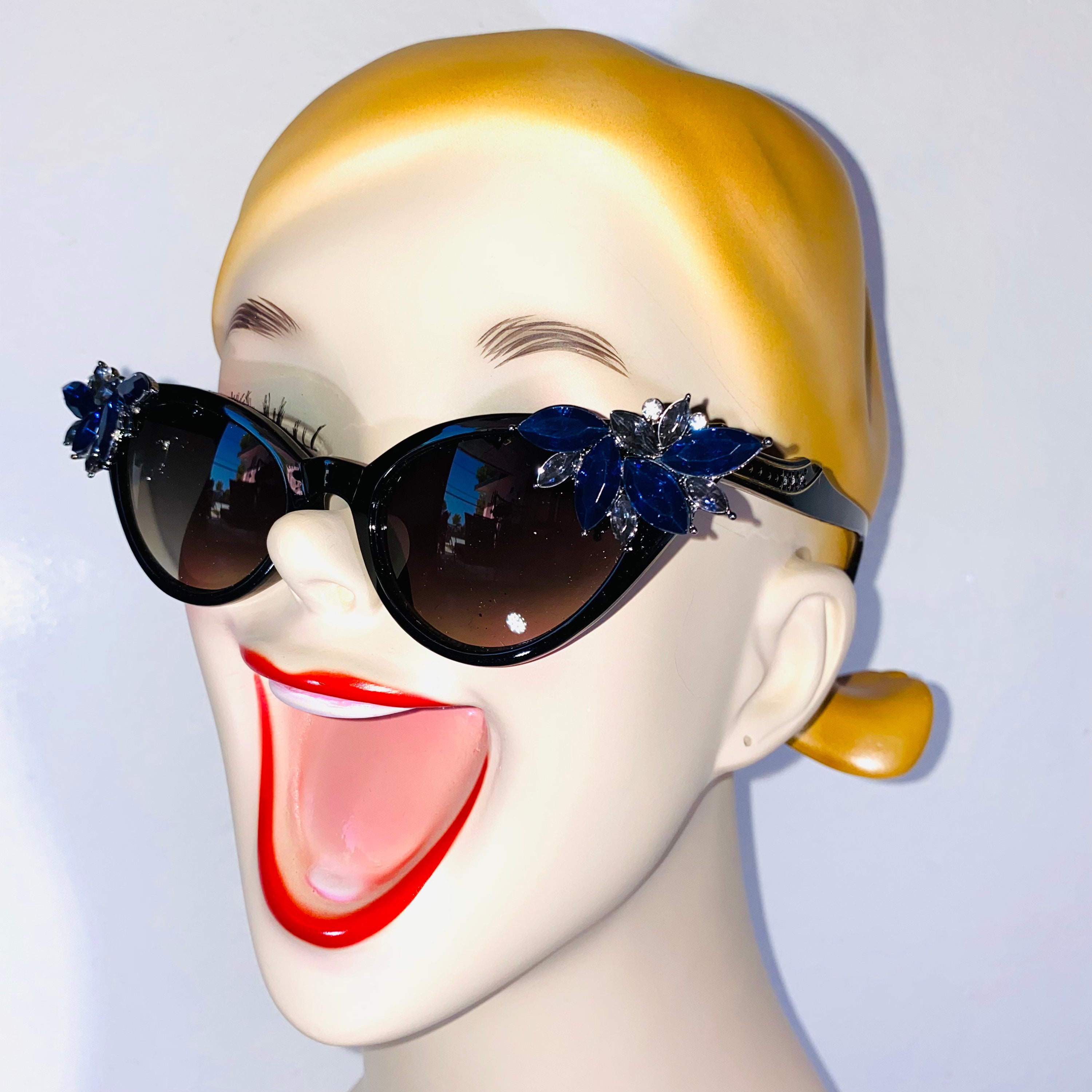 OOAK Vintage Vixen Hand Embellished Retro Pinup Sunglasses Retro_Luxe (@retroluxeshop) • Instagram photos and videos main image 4