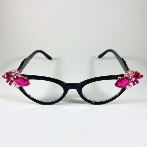 Retro Readers monturas negras con pedrer a Hot Pink 3.50 gafas de