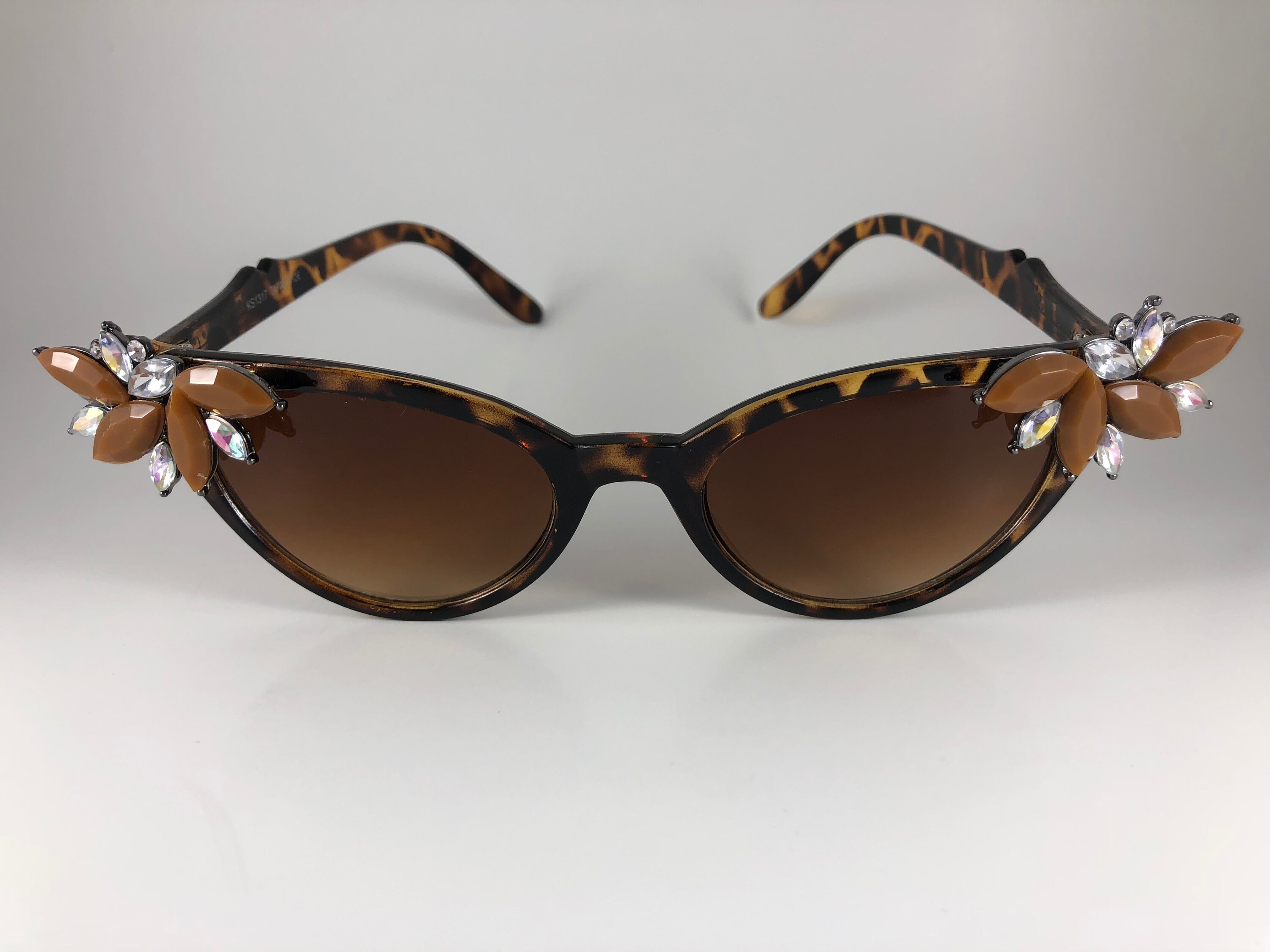OOAK Retro Pinup Cat Eye Rhinestone Sunglasses-retro  display picture 1
