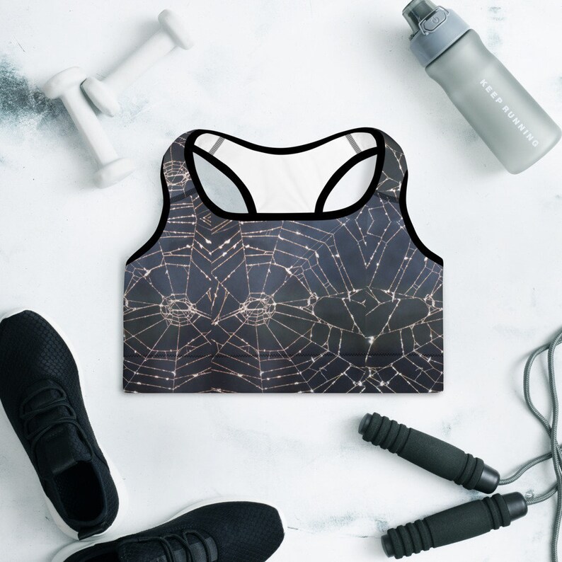 Spiderweb Halloween Padded Sports Bra