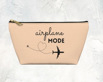 Airplane Mode Toiletry Bag, Travel Accessories Bag, Make Up Bag, Travel Gift, Travel Essentials, Travel Pouch, Zipper Pouch, Gift for Women