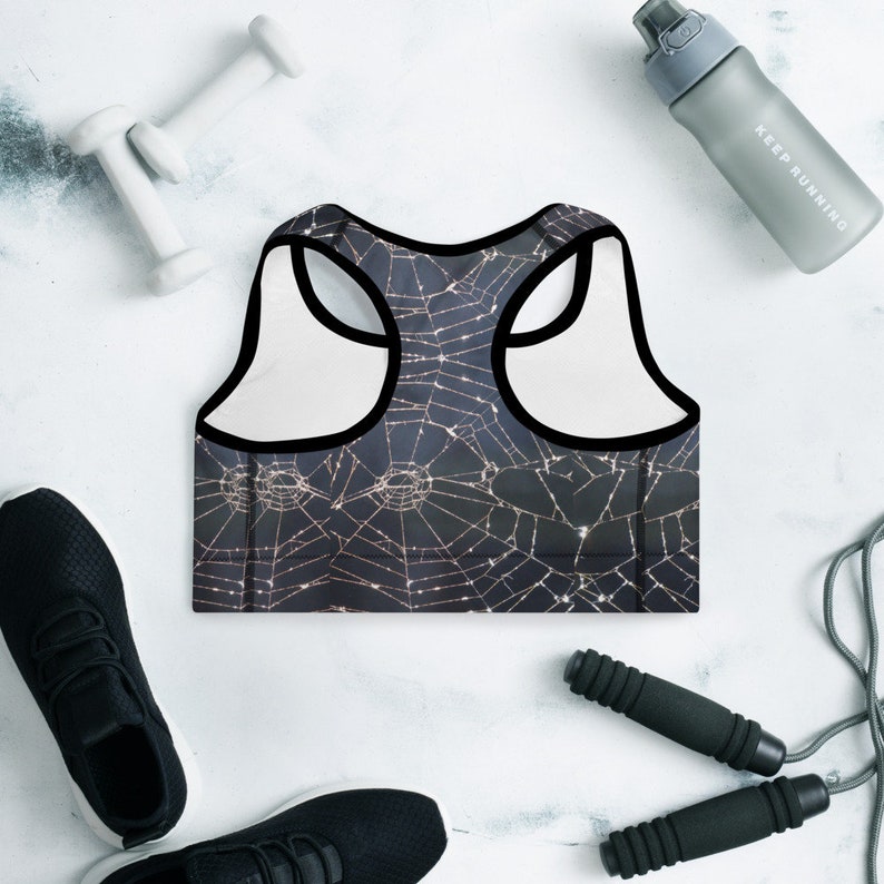 Spiderweb Halloween Padded Sports Bra