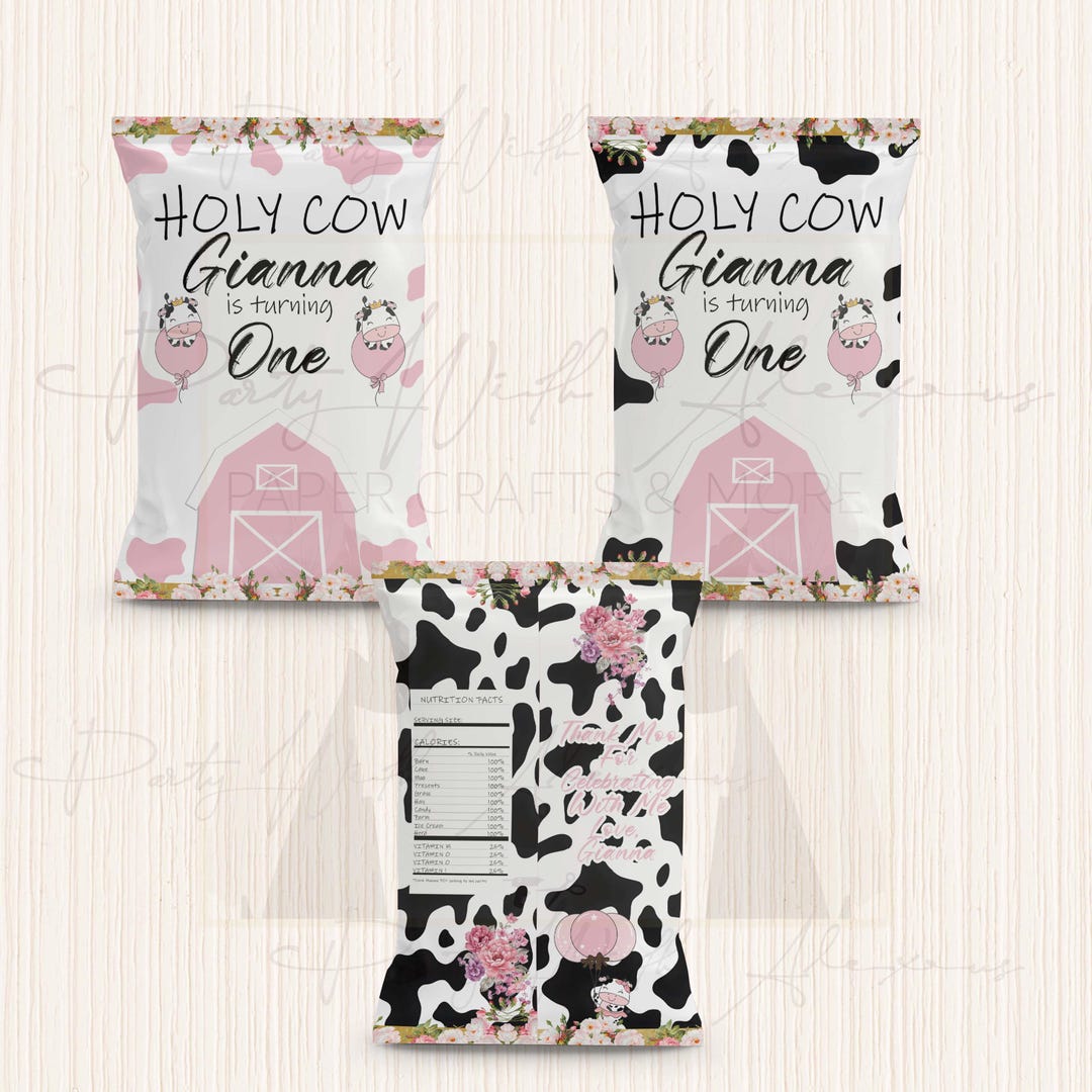 Holy Cow I'm One - Digital - Etsy
