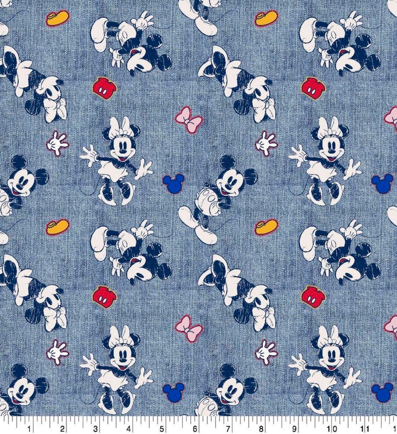Disney Mickey and Minnie Mouse ~ 100/% Cotton Fabric ~