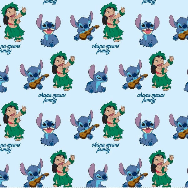 Disney Lilo and Stitch ~ Hawaii Breeze ~ Cotton Fabric. By the Yard
