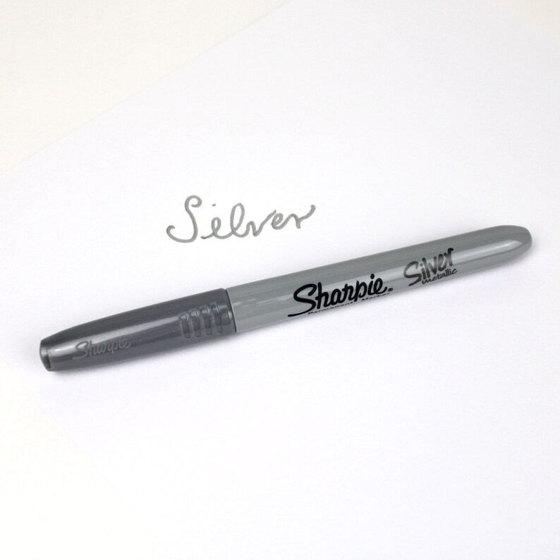 Metallic Silver Sharpie With Fine Point // Grey Permanent Etsy
