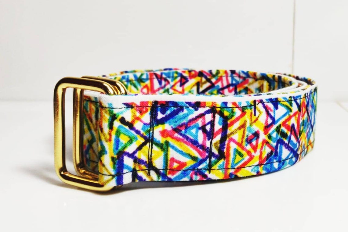 Set of 2 Belts women's multi bright color handmade fabric Etsy