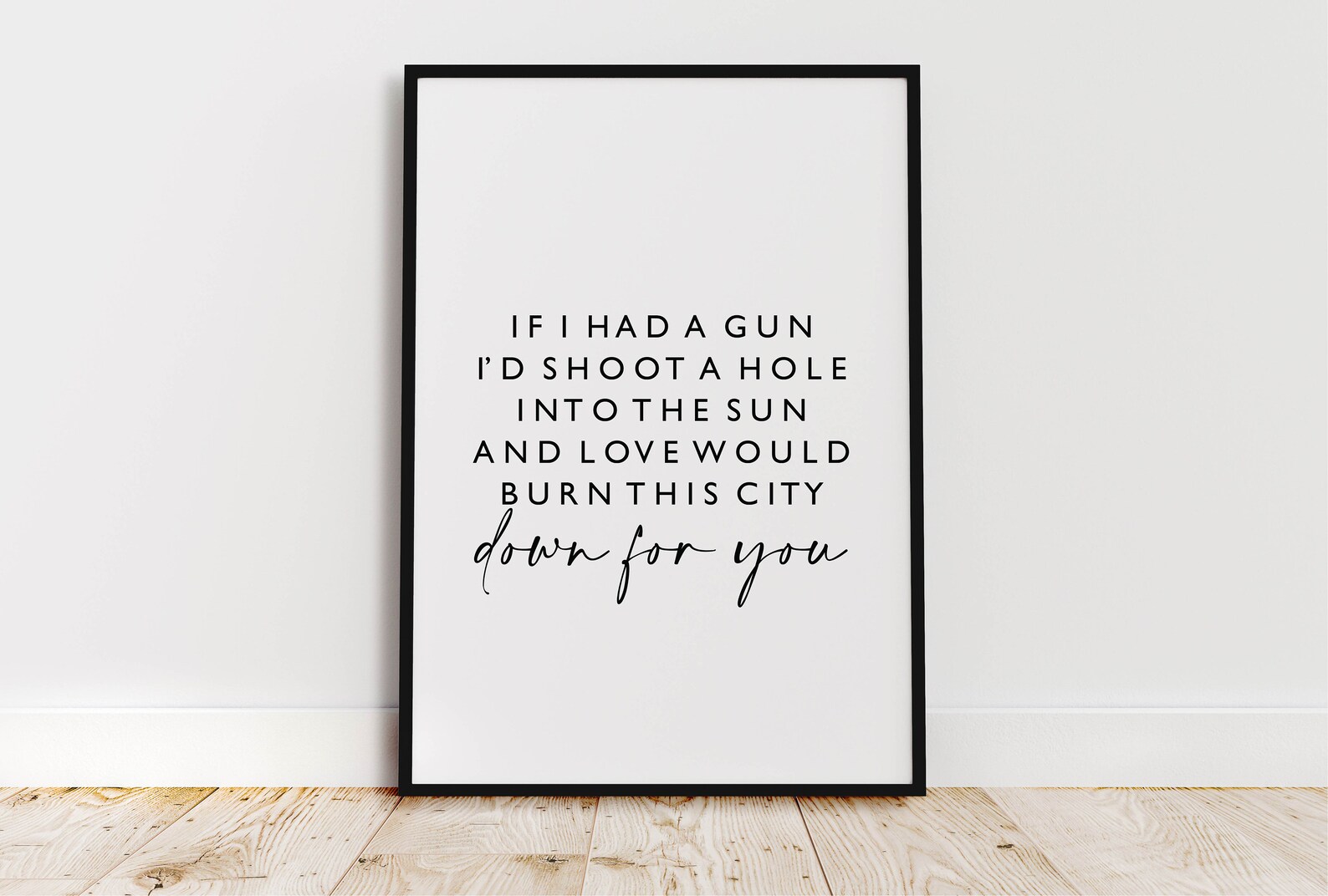 Noel Gallagher If I Had A Gun Music Print Lyrics Quote Etsy