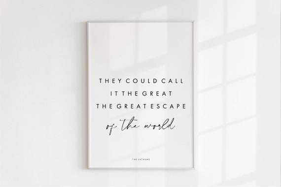 The Lathums The Great Escape Music Print Lyrics Quote Etsy Uk