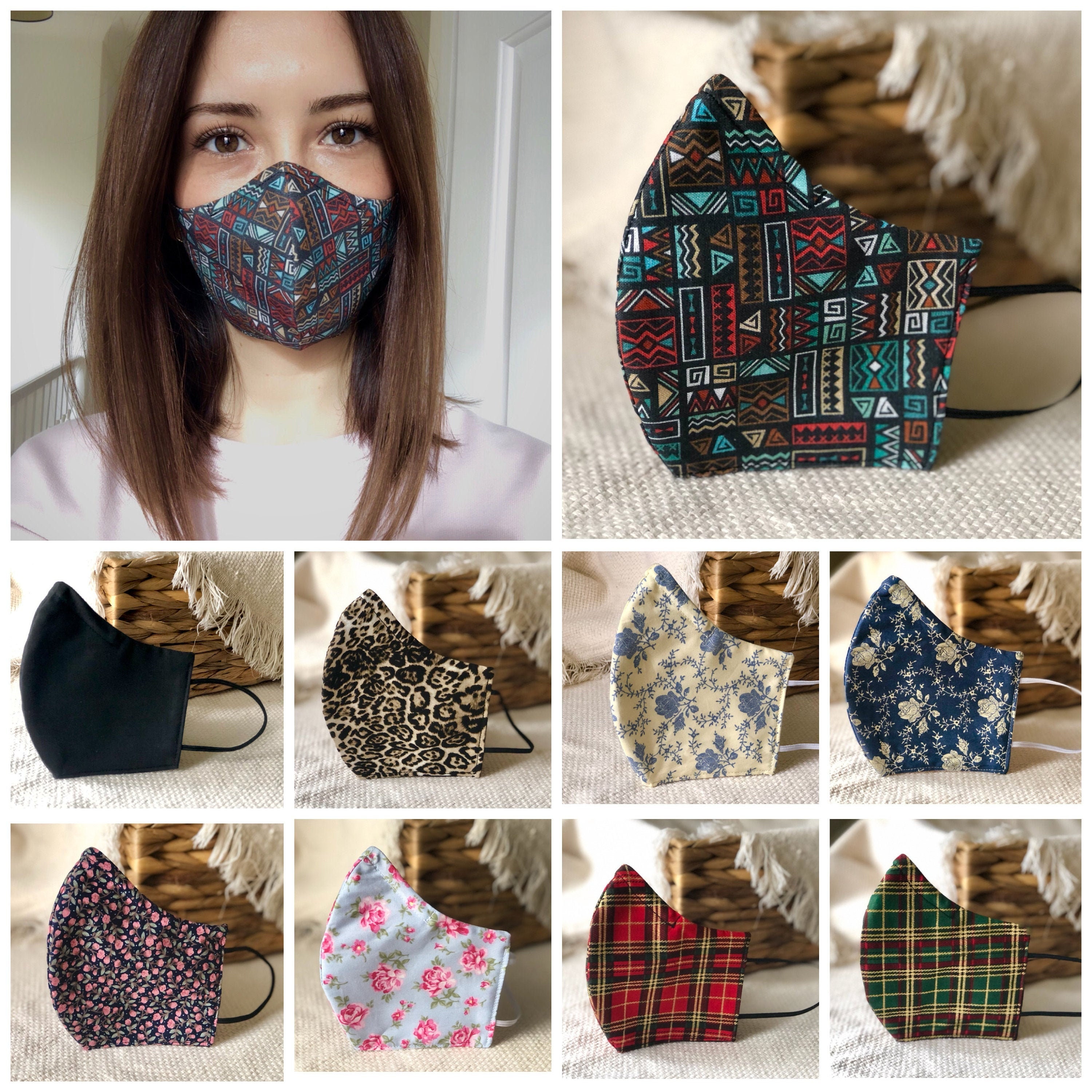 Nose Wire Face Mask, Protective Face Mask, Washable Face Mask, Cotton…