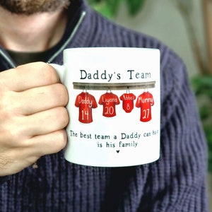 personalised mug for him, dads football team mug, birthday gift for daddy, football dad gifts, dad birthday gift, gift for grandad, Mens mug