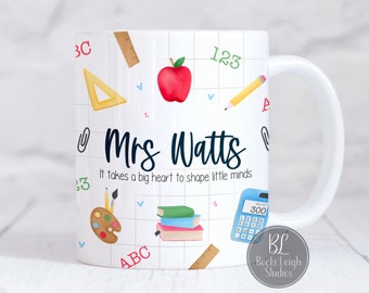 personalised teacher mug, End of term teacher gifts, thank you nursery assistant, new teacher gifts, best teacher gifts, end of year gifts.