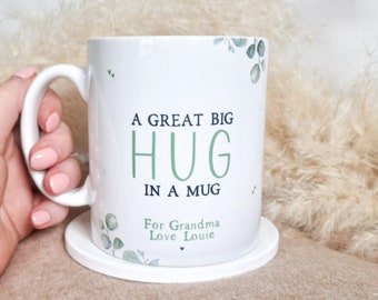 hug in a mug, sending a hug, hug in a box, mothers day mug, hug gift, pamper gift, thinking of you gift, get well soon gift, pick me up gift