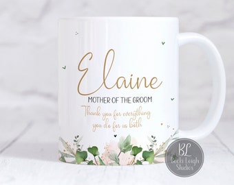 Mother of the Groom mug, personalised Mother of the Groom Gifts, Thank you wedding party gifts,  Mother in Law to be gifts, from us both, UK