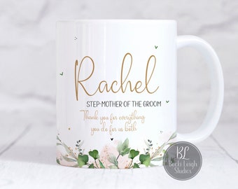 Step Mother of the Groom gift, personalised Step Mum of the Groom Mug, Step Mother Wedding gifts, Step mum wedding party items, Thank you UK