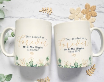 mr and mrs mugs, newlywed gift, 1st anniversary gift, personalised couples mugs, wedding gift for couple, engagement gifts, his and hers mug