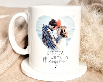 Will you marry me mug, unique proposal ideas, will you be my wife, engagement gift ideas, marriage proposal box, engagement keepsake, photo