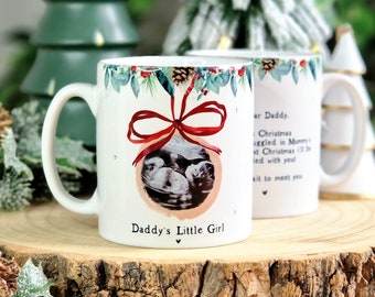 Daddy to be christmas gift from the bump, baby ultrasound scan keepsake, baby reveal, new dad mug, personalised xmas present from baby, UK