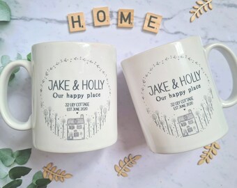 Personalised New House Gift, new home gifts for couples, homeowner mugs, our first home, our happy place, housewarming present, moving house