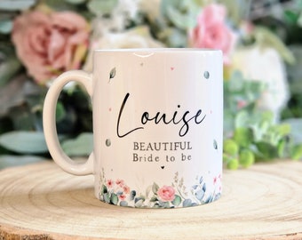 personalised beautiful bride mug, to my bride to be gift, gift for fiancée, engagement present, hen party gift, future wife gift, wedding