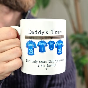 personalised mug for him, dads football team mug, birthday gift for daddy, football dad gifts, dad birthday gift, gift for grandad, Mens mug image 2