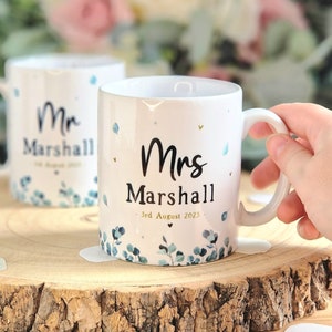 bride and groom mugs, mr and mrs wedding gifts, personalised wedding mugs, engagement gifts for couples, wedding gift for friends, mug set 1 Mug only