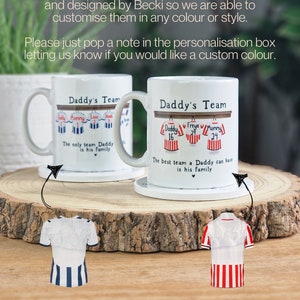 personalised mug for him, dads football team mug, birthday gift for daddy, football dad gifts, dad birthday gift, gift for grandad, Mens mug image 3