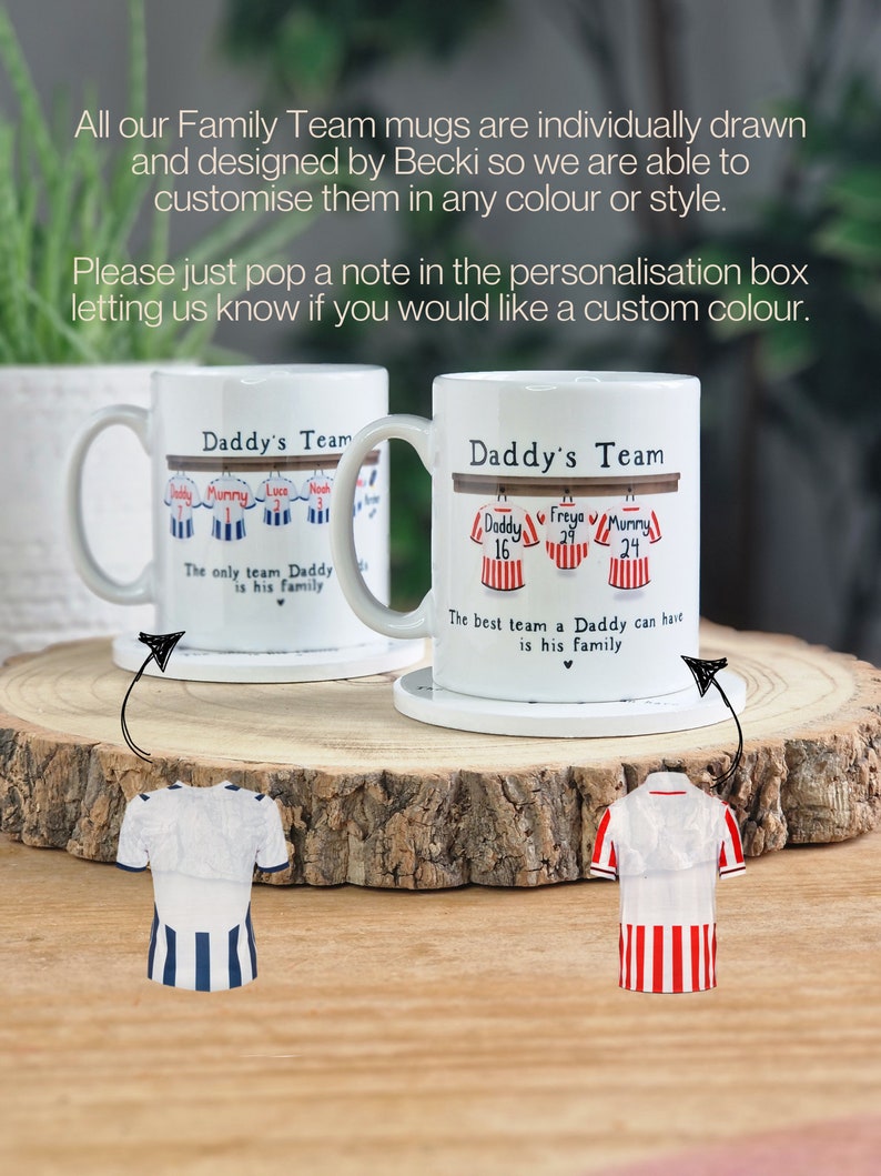 personalised mug for him, dads football team mug, birthday gift for daddy, football dad gifts, dad birthday gift, gift for grandad, Mens mug image 3