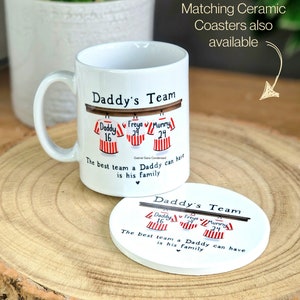 personalised mug for him, dads football team mug, birthday gift for daddy, football dad gifts, dad birthday gift, gift for grandad, Mens mug image 4