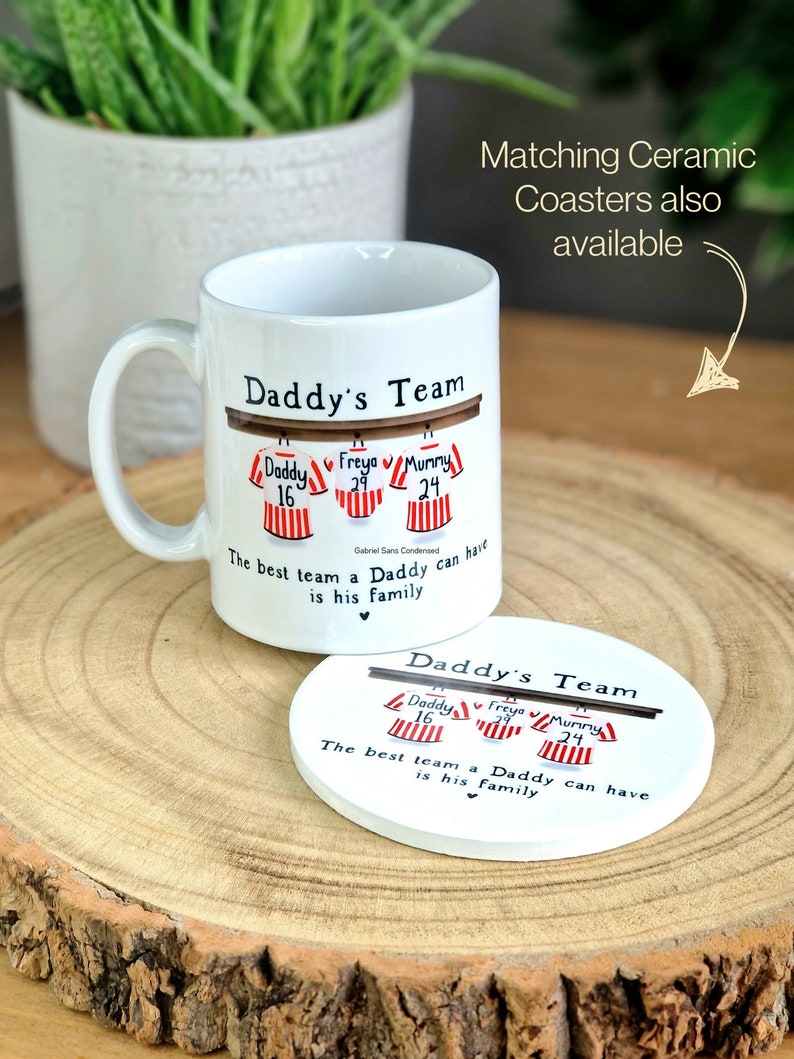 personalised mug for him, dads football team mug, birthday gift for daddy, football dad gifts, dad birthday gift, gift for grandad, Mens mug image 4
