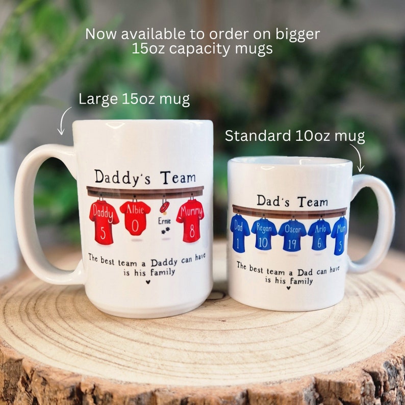 personalised mug for him, dads football team mug, birthday gift for daddy, football dad gifts, dad birthday gift, gift for grandad, Mens mug image 5