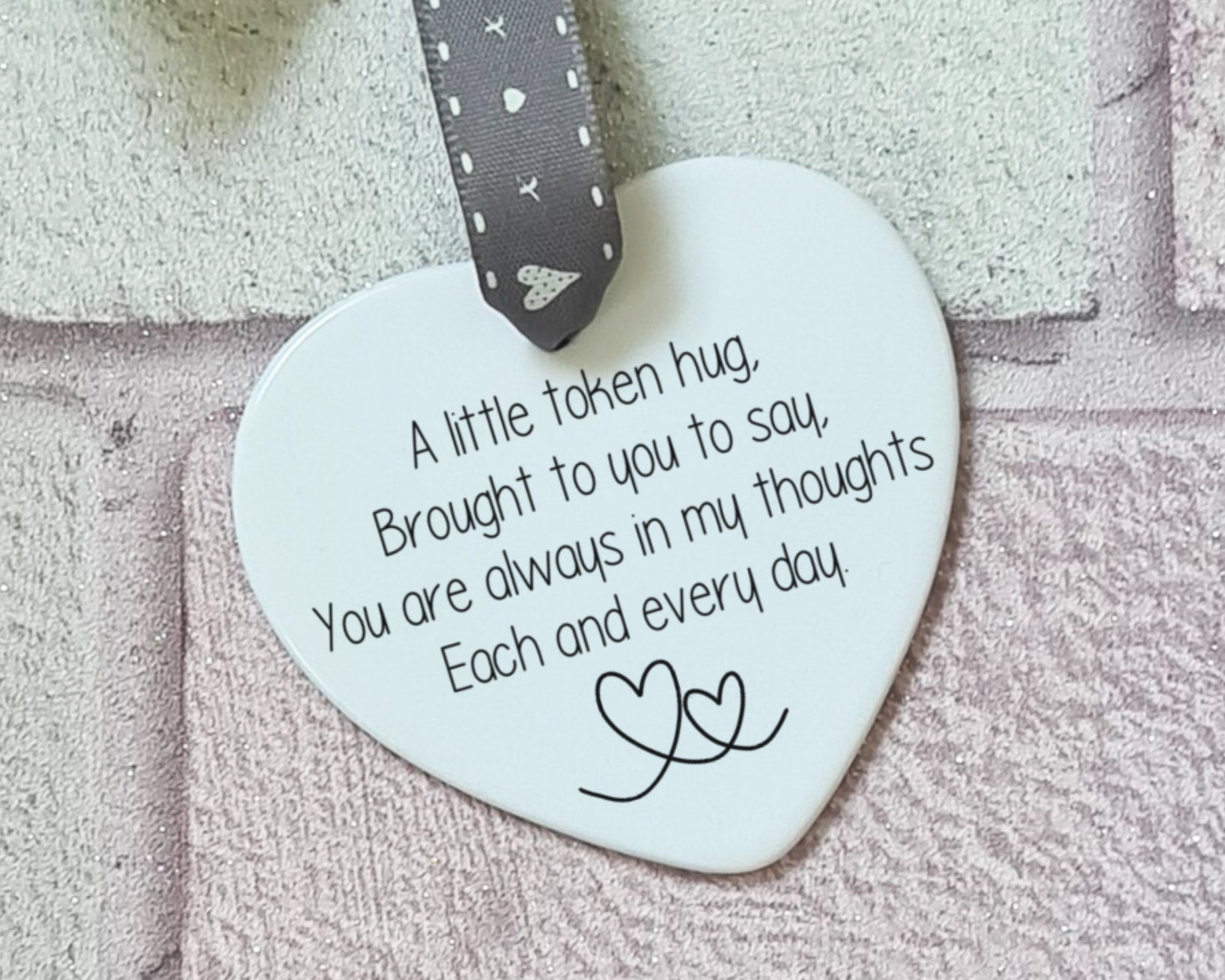 Thinking of you send a hug pocket hug ceramic heart Etsy