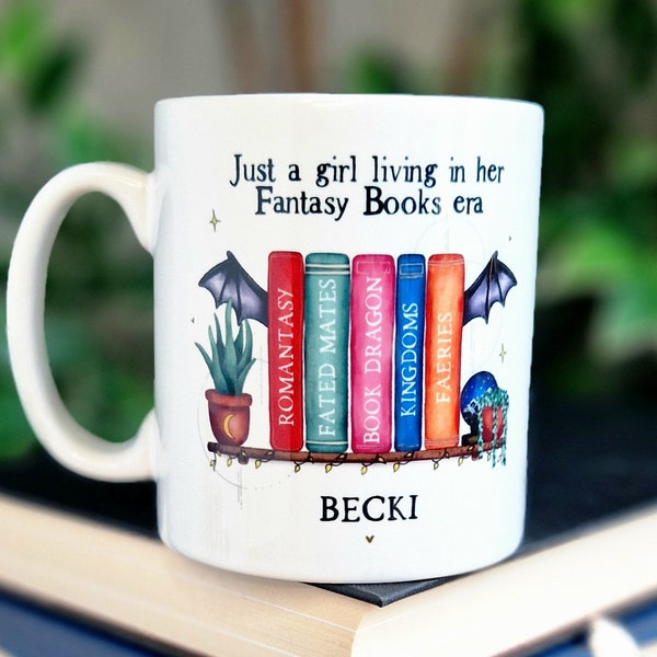 fantasy book fan gift, romantasy era, bookshelf accessories, bookish decor, literary mugs, booktok presents for her, reading gifts, uk made