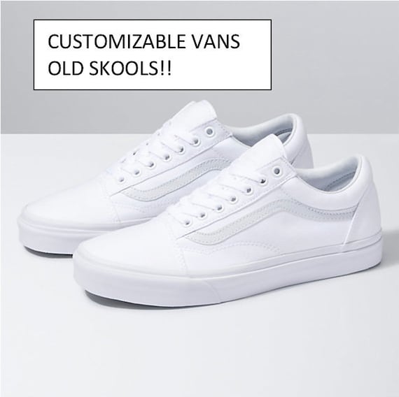 custom white old skool vans