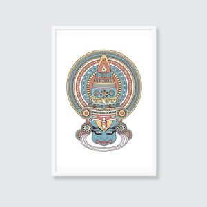 Kathakali dancer wall art Minimalistic line art Print Abstract digital print Printable wall decor Office home fathers day gift- 2 sizes
