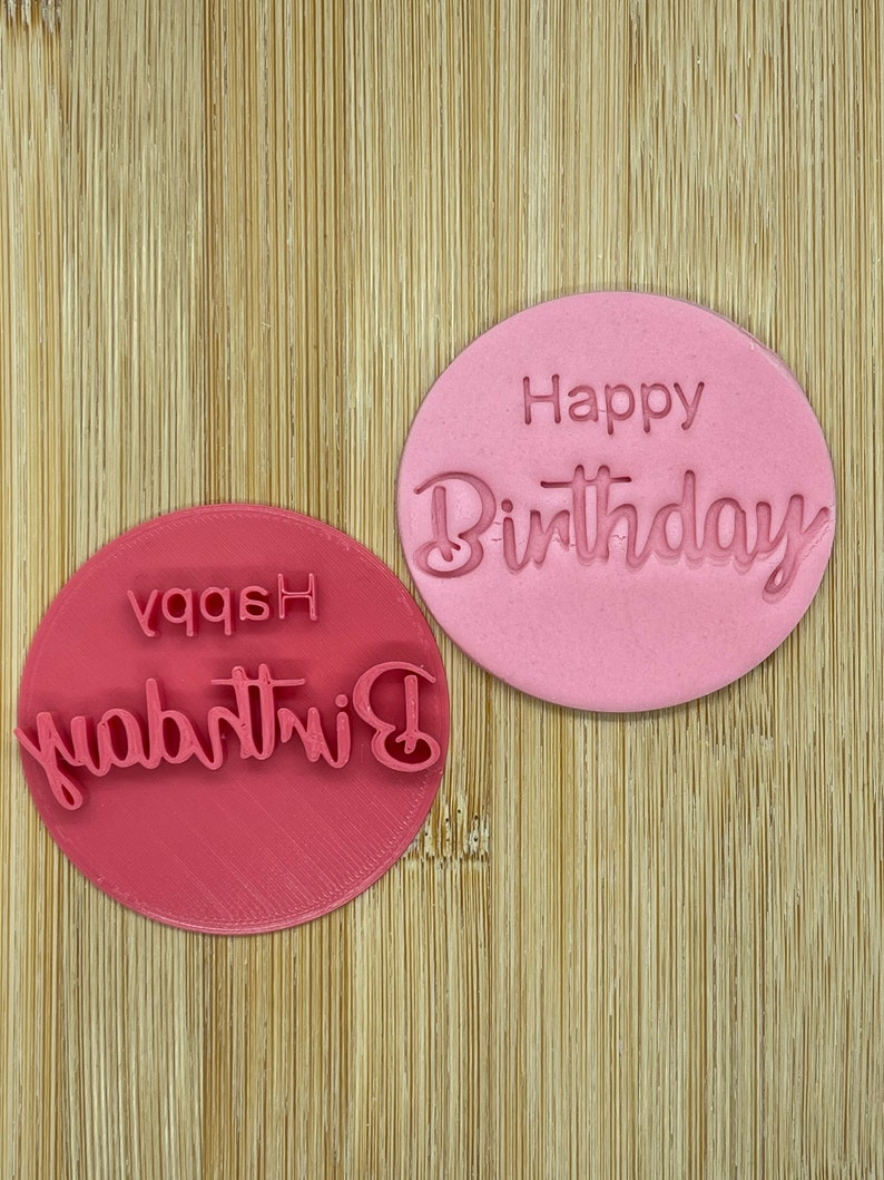 Happy Birthday Fondant Embosser Etsy