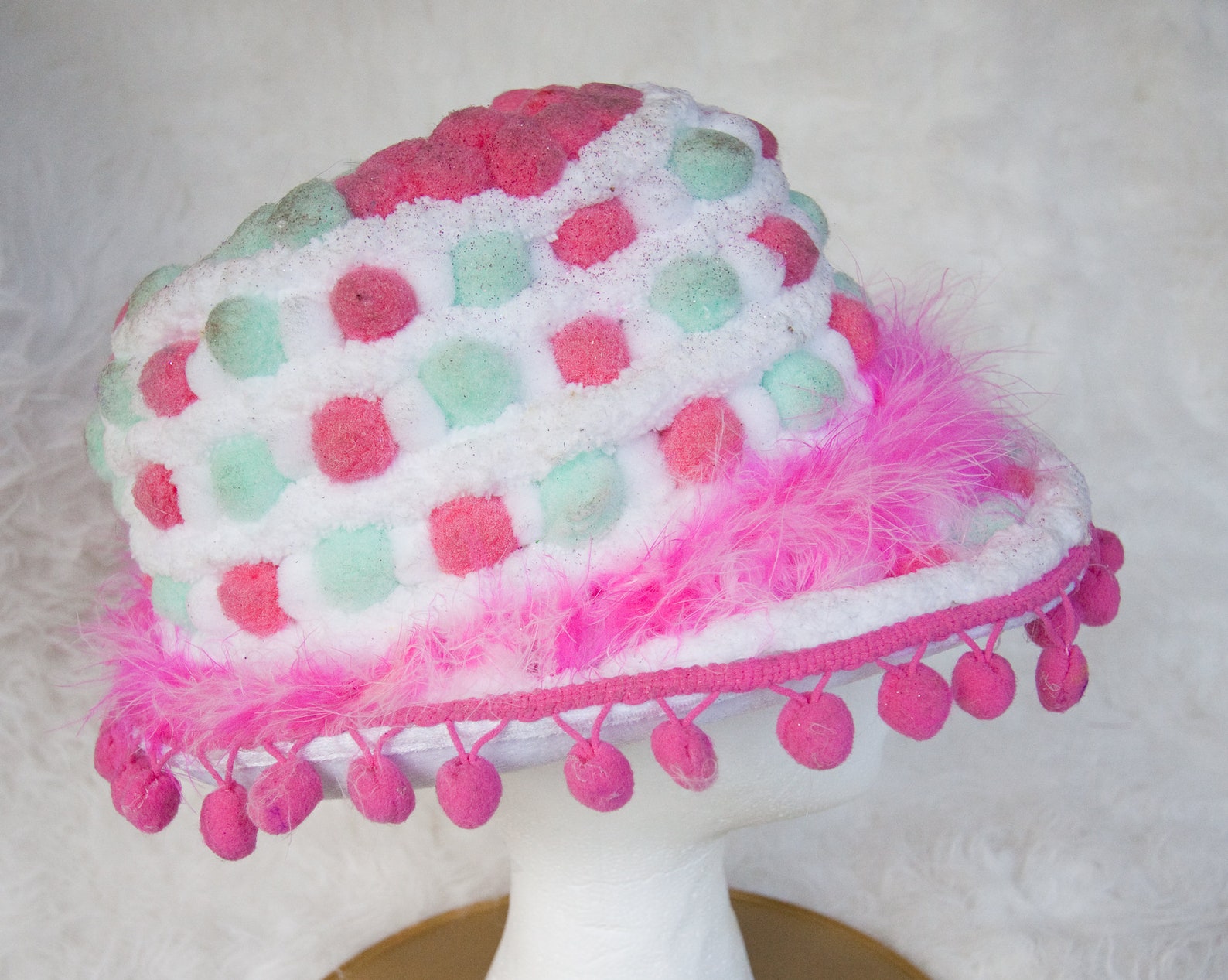 Light Pink and Light Blue Fedora Festival Hat/ With Pink Etsy