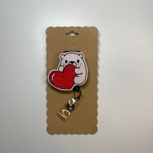 Kawaii Heart Panda - Felt Badge Clips | Adorable Character ID Holders | Nurse, Teacher & Office Accessories Gift