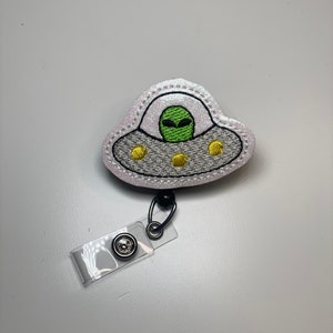 Alien Retractable Felt Badge Clips | Adorable Character ID Holders | Nurse, Teacher & Office Accessories Gift